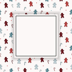 Christmas background with Xmas cookies and copyspace. Vector