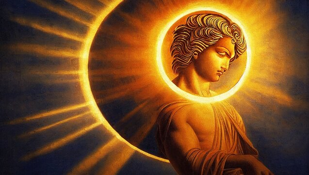 Illustration of Helios sun god