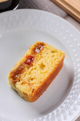 Brazilian corn cake made with a type of corn flour (Fuba) Bolo de Fubá