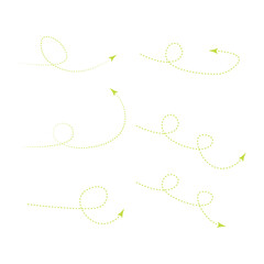 Dashed line paper airplane route