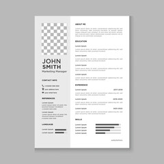 Resume and Cover Letter, Minimalist resume cv template,