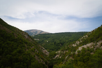 Fototapeta premium Vista lungo il sentiero (Orrido di Cupi di Fiamma) sul Monte Nerone