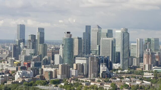 Commercial and residential buildings and skyscrapers aerial view. City and people globalization concept.