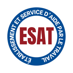 ESAT établissement et service d'aide par le travail symbole icône  - obrazy, fototapety, plakaty