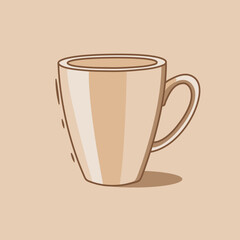  Coffee cup vector illustration with shadow