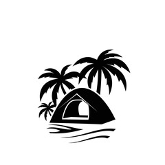 beach camp design logo