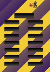 3d render of a yellow and red sign made of spheres Player name