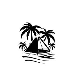 beach camp logo design