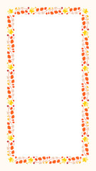 Autumn background template. Frame of fall leaves, herbs and berries with blank space for text or photo. Floral backdrop for web, social networks and stories. Vector 10 EPS.