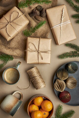 christmas presents and coffee and yawn