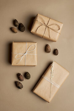 A studio photo of a christmas presents