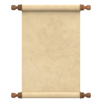3d rendering illustration of a parchment paper scroll