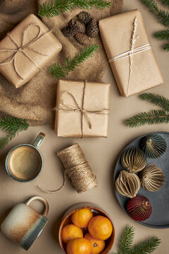 christmas presents and coffee and yawn