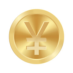 Gold coin of Chinese yuan yen Concept of internet currency