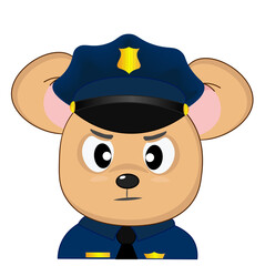 A cute little mouse in a police uniform. Choice of profession
