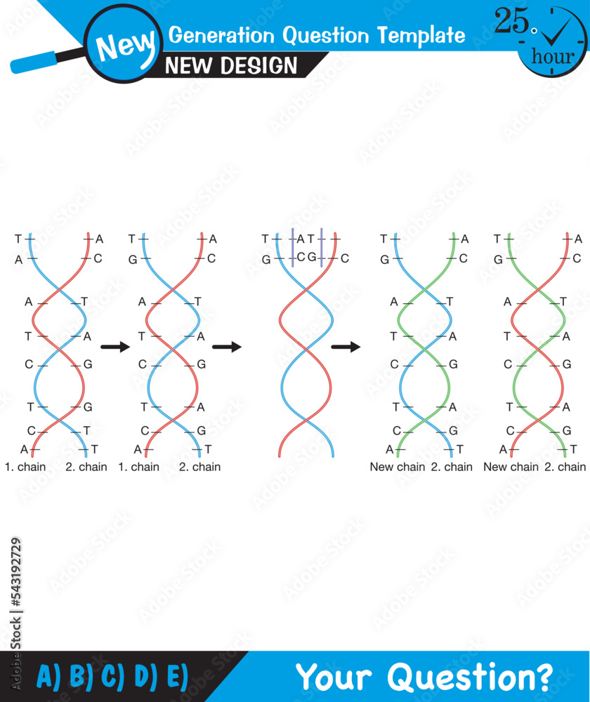 Wall mural biology, dna helix, dna replication, next generation question template, dumb physics figures, exam q