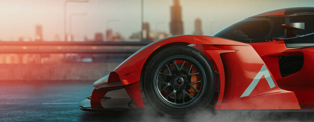 side car on hightway.