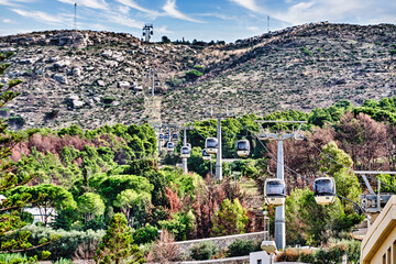 Cable cars public from Trapani to Erice on Sicily in Italy