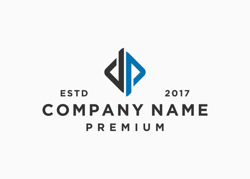 letter dp square logo design vector illustration template