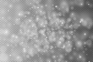 Shining bokeh isolated on transparent background. Light isolated lights. Transparent blurry shapes. Abstract light effect. Vector illustration.