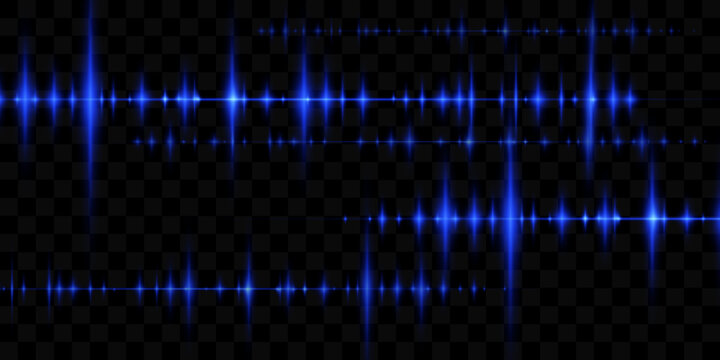 Sound wave pattern (easily editable file) On a transparent background.