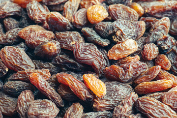Close-up of Pile of raisins