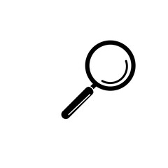 Search icon. Magnifying glass icon, vector magnifier or loupe sign.