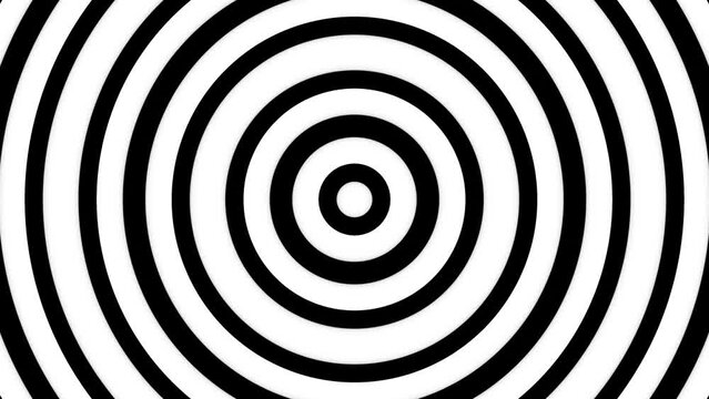Black and white looping video. Background. Optical illusion. Hypnotic transformation