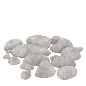 3d rendering illustration of some pebbles and stones