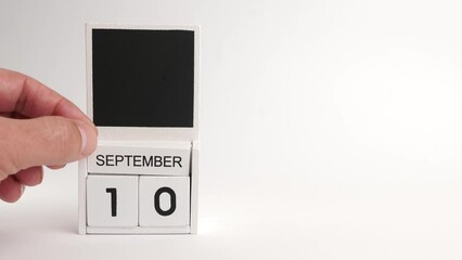 Calendar with the date September 10 and a place for designers. Illustration for an event of a certain date.