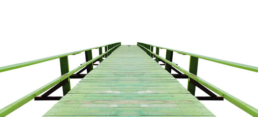 green wooden bridge on a translucent background