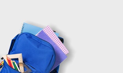 Classic school Backpack with supplies and books