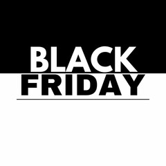 Black Friday Sale banner. Modern minimal design with black and white typography. Template for promotion, advertising, web, social and fashion ads.