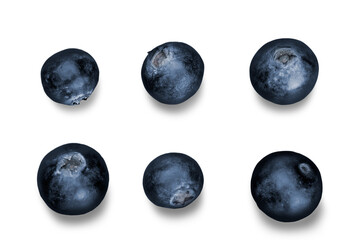 Fresh Ripe Blueberries on white background