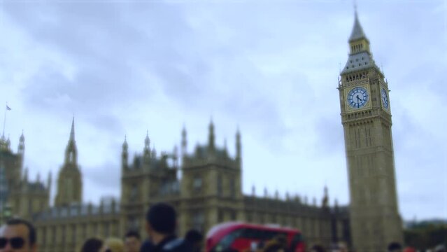 Big Ben seen from Westminster bridge London UK