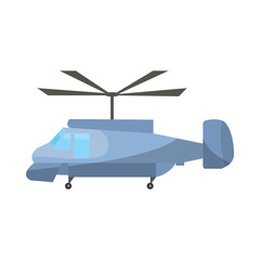 Transport civil helicopter cartoon illustration. Colorful steel vehicle on white background. Aviation, air transportation, flight concept