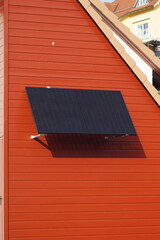Solar panel on a house facade, solar energy