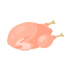 Vitamin b12-enriched chicken meat cartoon illustration. Organic chicken containing vitamin isolated on white background. Balanced diet, meal, healthcare concept