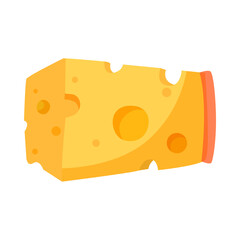 Vitamin b12-enriched cheese cartoon illustration. Organic cheese containing vitamin isolated on white background. Balanced diet, meal, healthcare concept