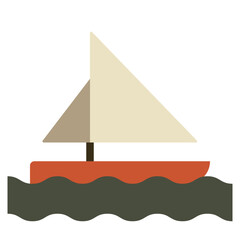 Fototapeta premium Boat flat icon