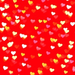 Red color background with yellow heart illustration 