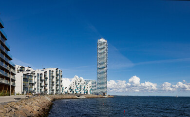 Denmark's tallest building 40-storey tower block - Aarhus` architectural landmarks,most significant...