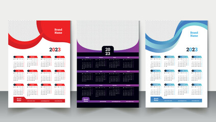 Calendar 2023 corporate design. New year 2023 calendar design
