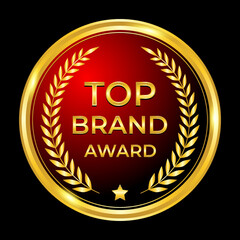 Luxury golden top brand badge label design