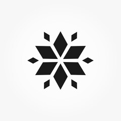 Snowflake or star Christmas icon.