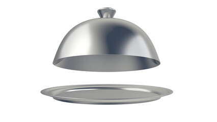 Restaurant cloche. Isolated. Transparent background. 3d illustration. 