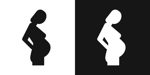 Pregnant woman vector. Woman and maternity, pregnancy sign - obrazy, fototapety, plakaty