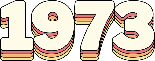 1973 Year Retro Rainbow