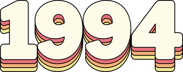 1994 Year Retro Rainbow