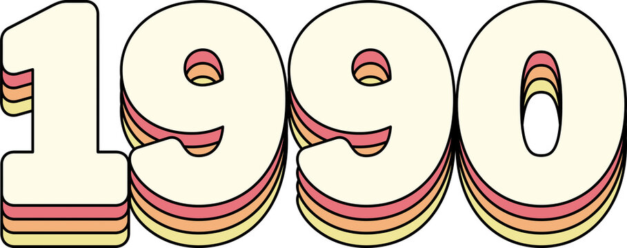 1990 Year Retro Rainbow